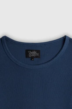 Teddy Smith T-shirt col rond manches courtes T-REMA MC RIB BLUE INK BLUEINK Best