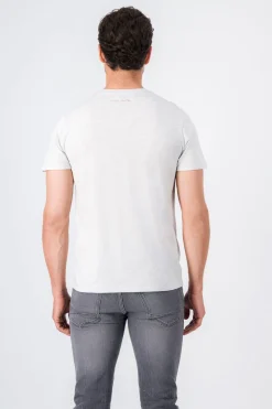 Teddy Smith T-shirt col rond manches longues TICLASS BASIC ML WHITE MELANGE/NAVY WHITEMELANGE/NAVY Sale