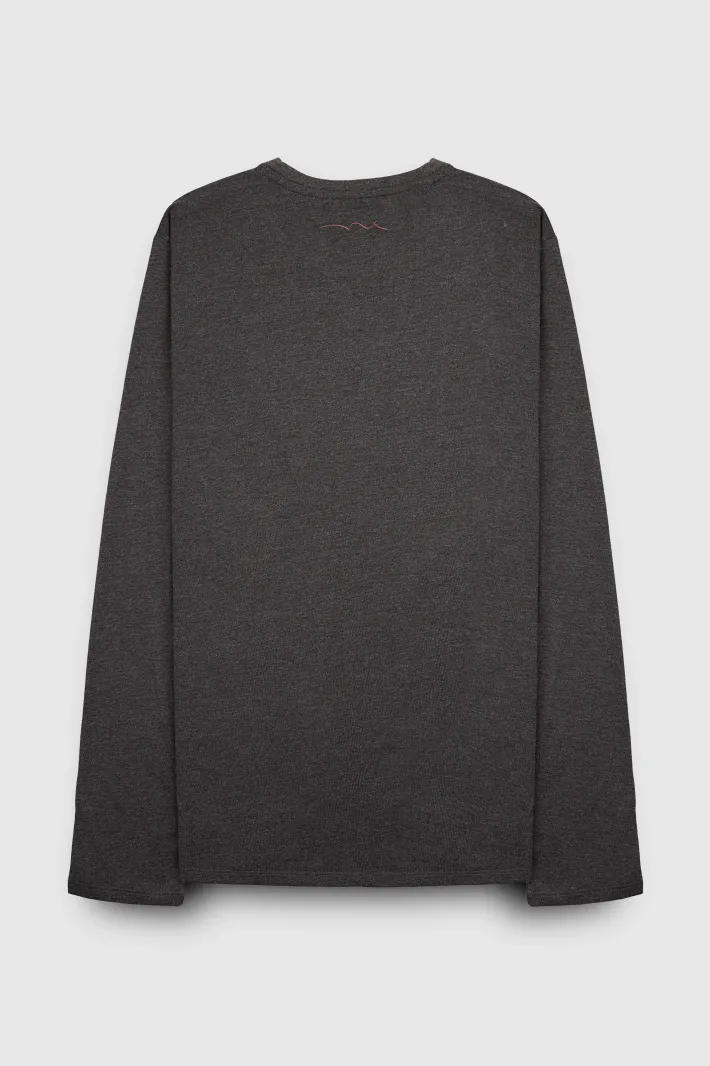Teddy Smith T-shirt col rond manches longues THE TEE ML ANTHRACITE CHINE/MIDDLE W ANTHRACITECHINE/MIDDLEW Fashion