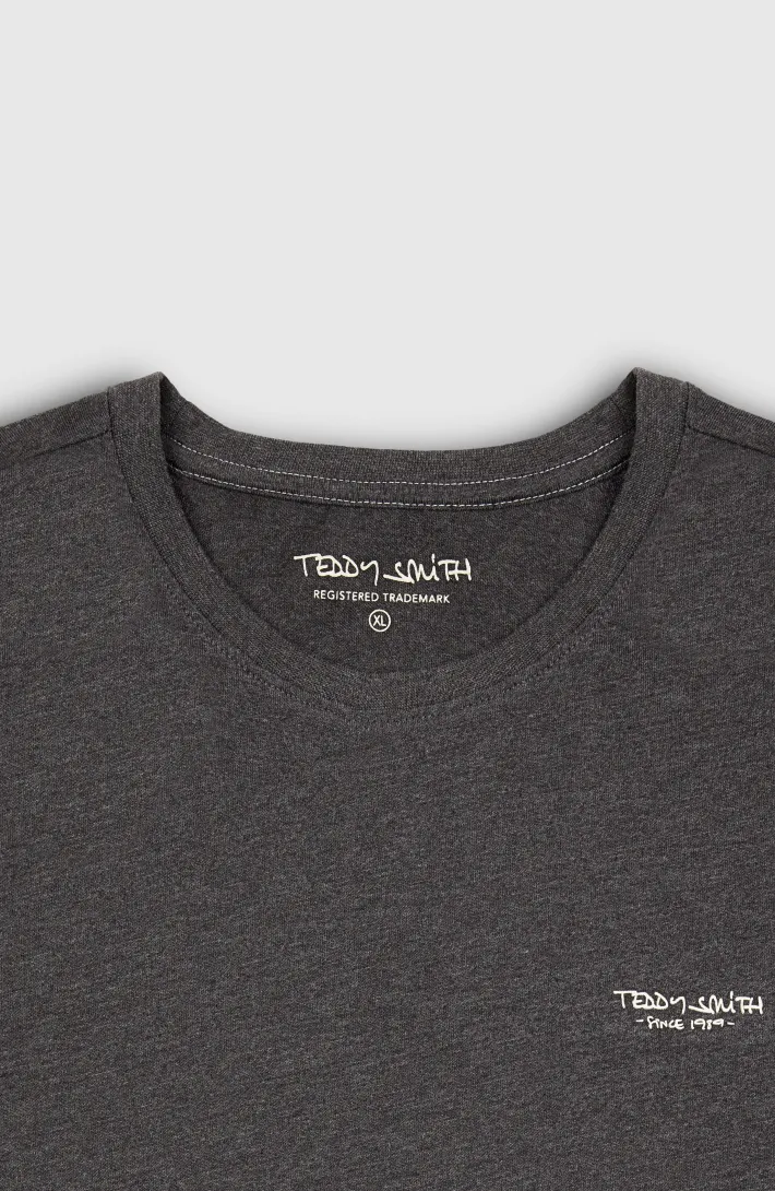 Teddy Smith T-shirt col rond manches longues THE TEE ML ANTHRACITE CHINE/MIDDLE W ANTHRACITECHINE/MIDDLEW Fashion