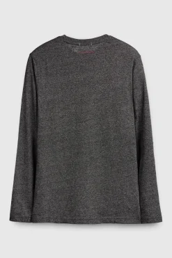 Teddy Smith T-shirt col rond manches longues OSBORN ML MELANGE BLACK Online