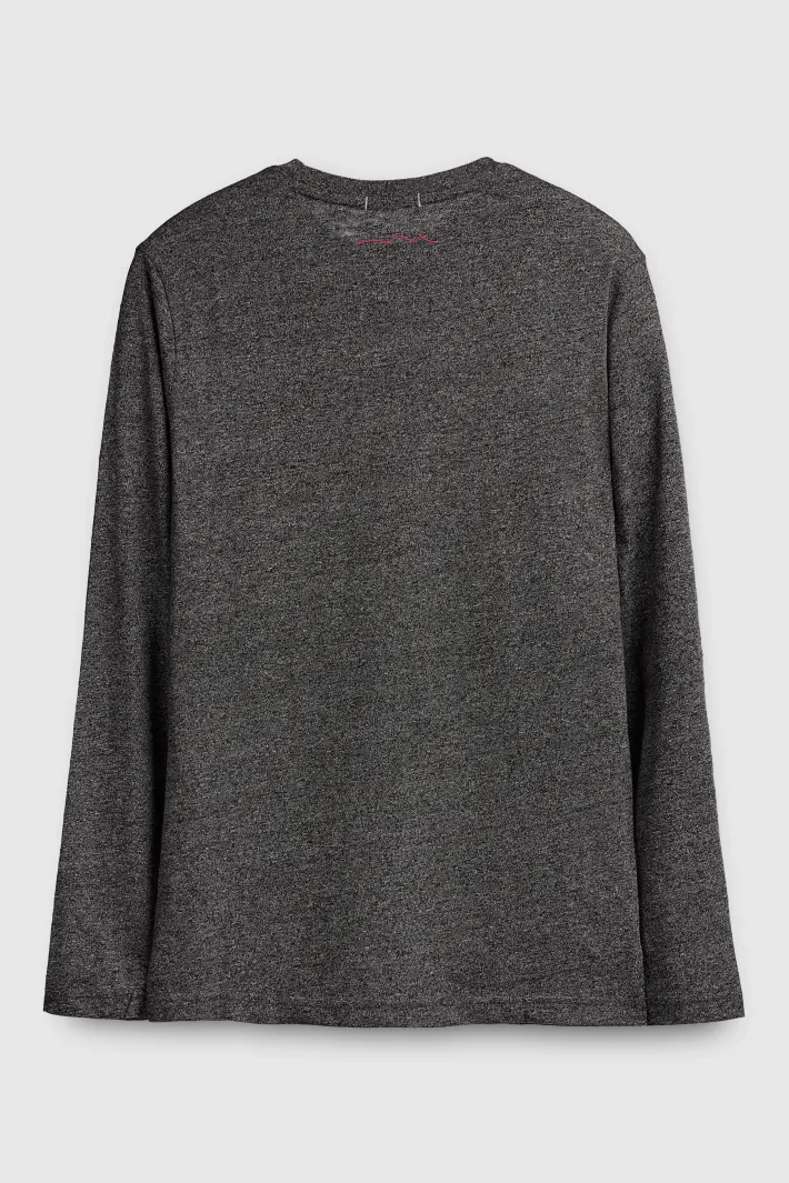Teddy Smith T-shirt col rond manches longues OSBORN ML MELANGE BLACK Online