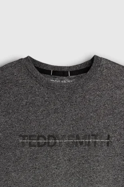 Teddy Smith T-shirt col rond manches longues OSBORN ML MELANGE BLACK Online