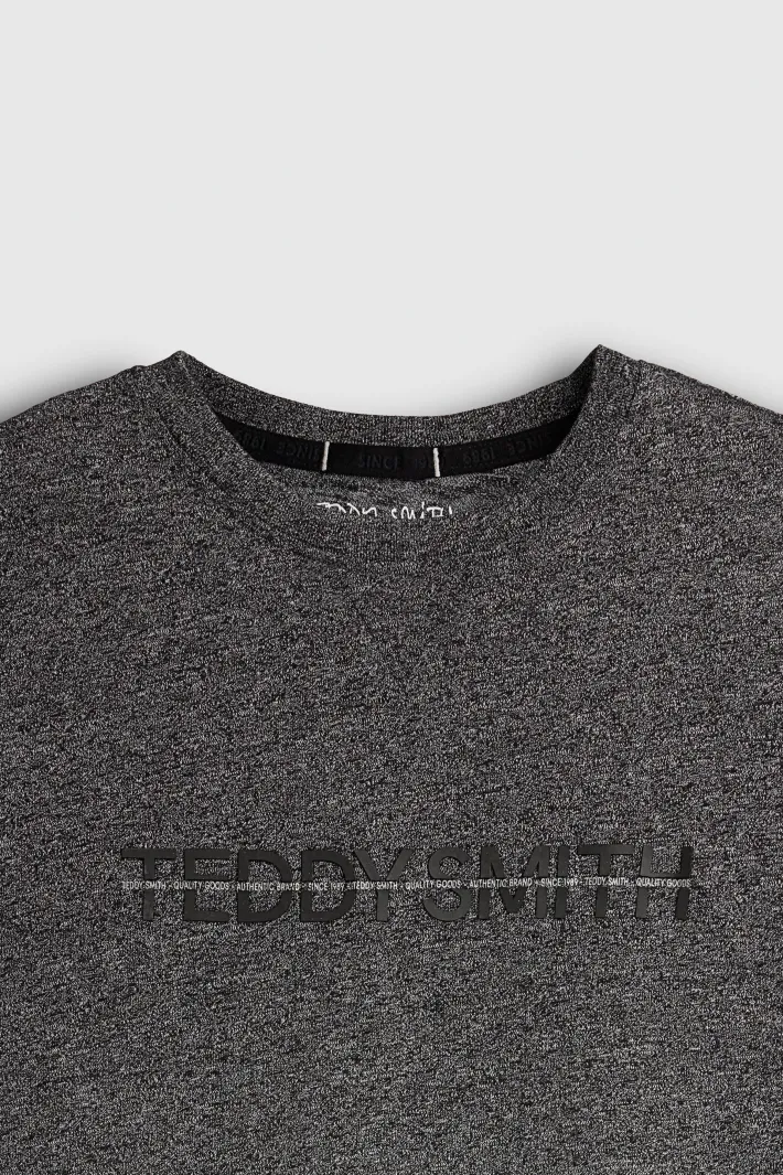 Teddy Smith T-shirt col rond manches longues OSBORN ML MELANGE BLACK Online