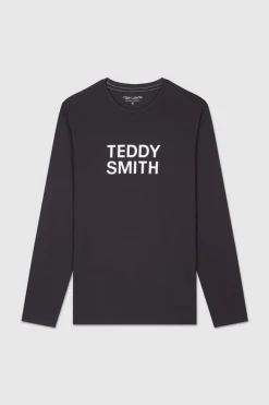 Teddy Smith T-shirt col rond manches longues TICLASS BASIC ML DARK NAVY/WHITE DARKNAVY/WHITE Fashion