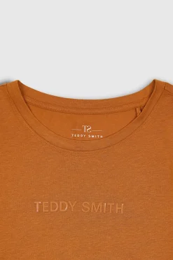 Teddy Smith T-shirt col rond NEW TICIA MC CAMEL WOOD CAMELWOOD Clearance