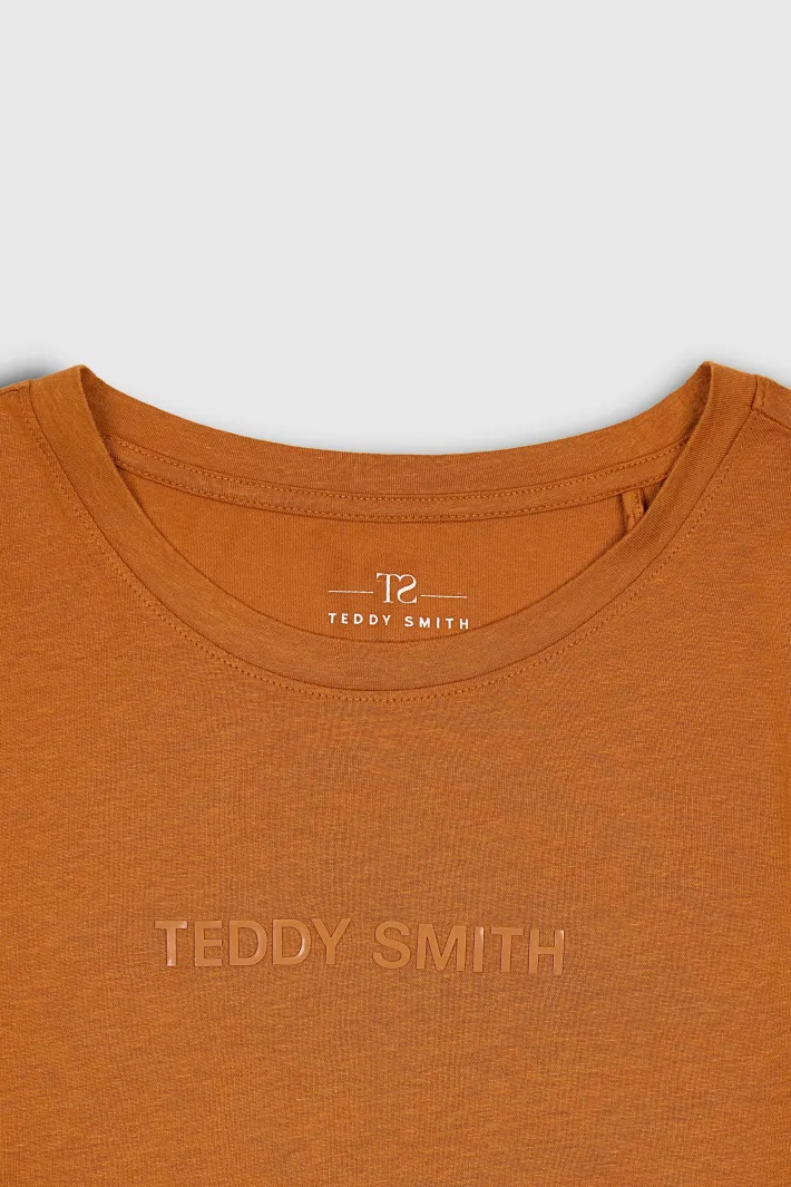 Teddy Smith T-shirt col rond NEW TICIA MC CAMEL WOOD CAMELWOOD Clearance