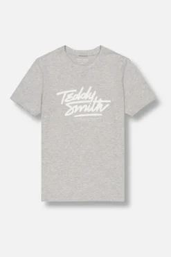 Teddy Smith T-shirt col rond SCRIPT MC GRIS CHINE Best Sale