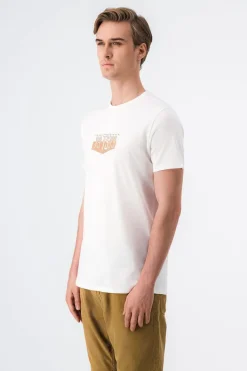 Teddy Smith T-shirt col rond SHAFFER MC MIDDLE WHITE MIDDLEWHITE New