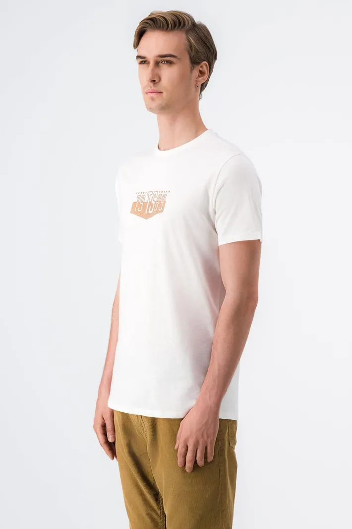 Teddy Smith T-shirt col rond SHAFFER MC MIDDLE WHITE MIDDLEWHITE New
