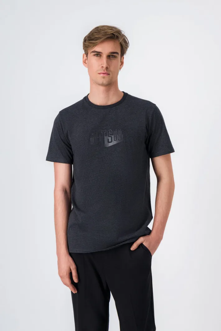 Teddy Smith T-shirt col rond SHAFFER MC MELANGE BLACK MELANGEBLACK Outlet