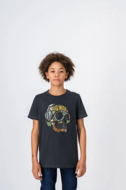 Teddy Smith T-shirt col rond SKULLY MC JR MELANGE BLACK Discount