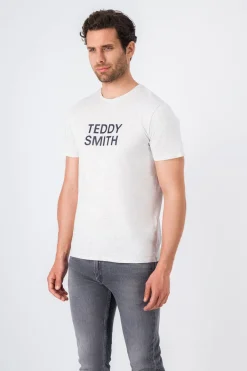 Teddy Smith T-shirt col rond TICLASS BASIC MC WHITE MELANGE/NAVY WHITEMELANGE/NAVY Online