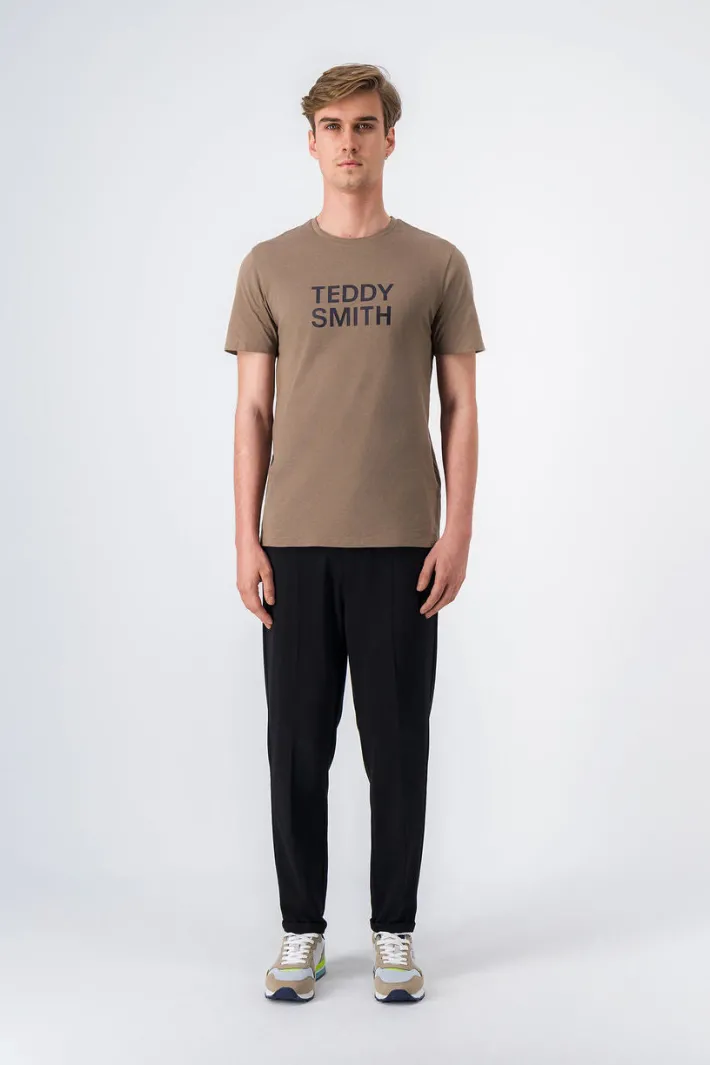 Teddy Smith T-shirt col rond TICLASS BASIC MC CHATAIN Best Sale