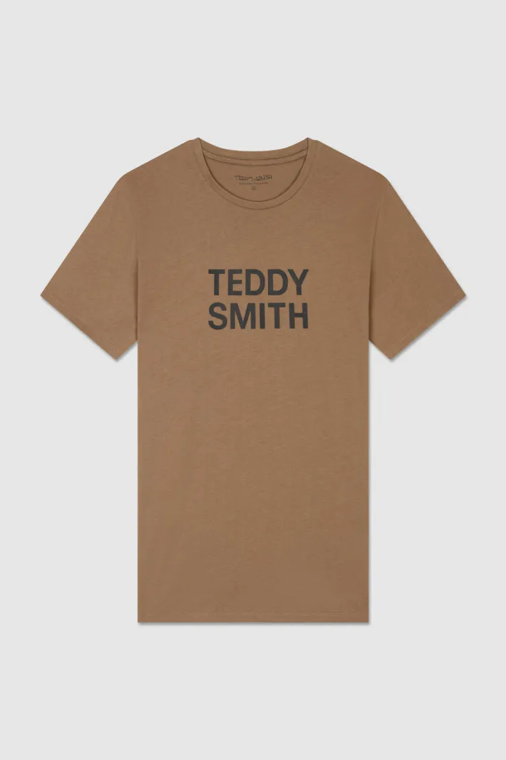 Teddy Smith T-shirt col rond TICLASS BASIC MC CHATAIN Best Sale