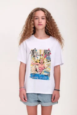 Teddy Smith T-shirt col rond T-MEL MC JR BLANC Sale
