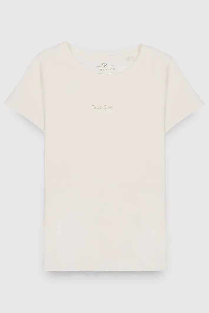 Teddy Smith T-shirt col rond T-RIBELLE MC JR MIDDLE WHITE MIDDLEWHITE Discount
