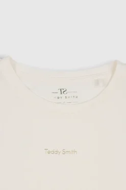 Teddy Smith T-shirt col rond T-RIBELLE MC JR MIDDLE WHITE MIDDLEWHITE Discount