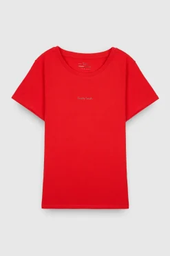 Teddy Smith T-shirt col rond T-RIBELLE MC PUR RED PURRED Shop