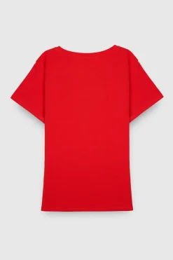 Teddy Smith T-shirt col rond T-RIBELLE MC PUR RED PURRED Shop