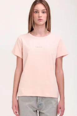 Teddy Smith T-shirt col rond T-RIBELLE MC SWEET PEACH SWEETPEACH New