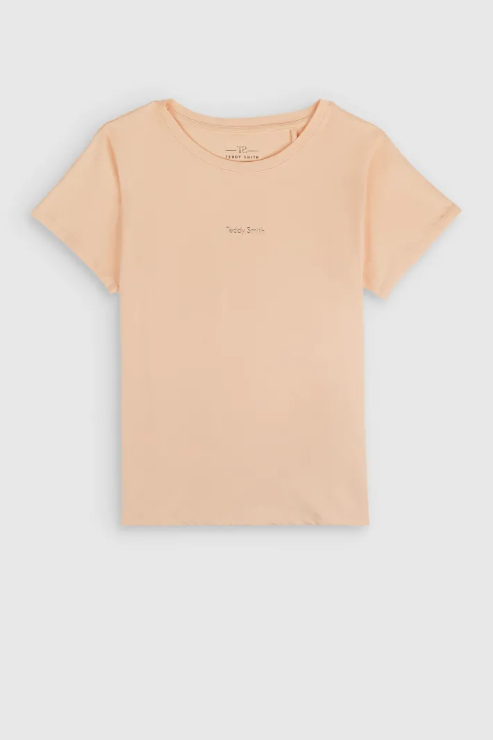 Teddy Smith T-shirt col rond T-RIBELLE MC SWEET PEACH SWEETPEACH New