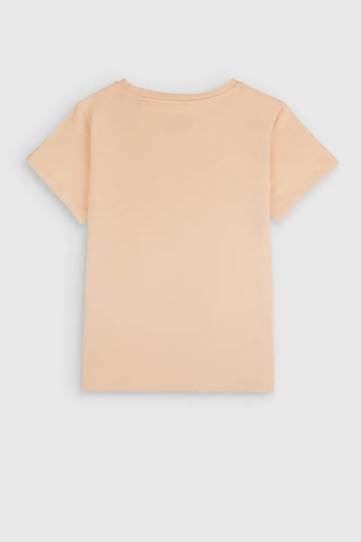Teddy Smith T-shirt col rond T-RIBELLE MC SWEET PEACH SWEETPEACH New