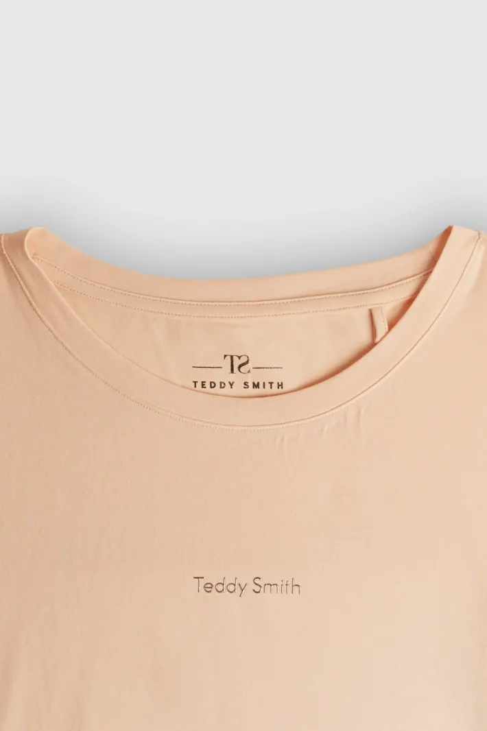 Teddy Smith T-shirt col rond T-RIBELLE MC SWEET PEACH SWEETPEACH New