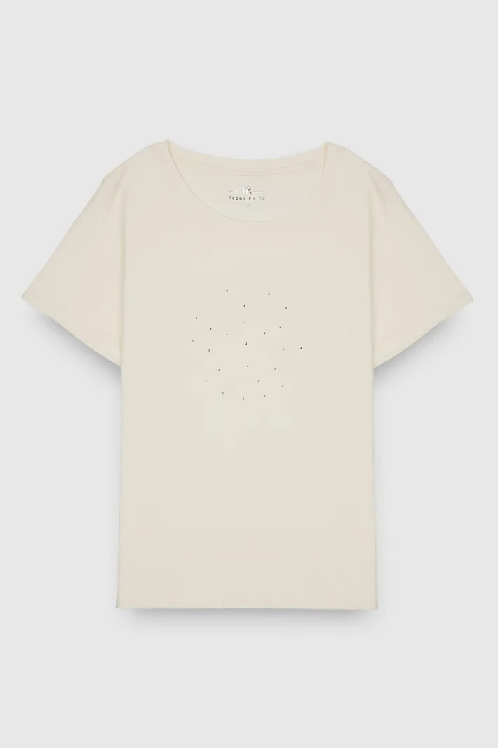 Teddy Smith T-shirt col rond T-SHANIA MC MIDDLE WHITE MIDDLEWHITE Flash Sale