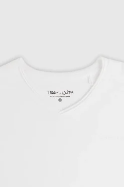 Teddy Smith T-shirt col V coupé bord franc T-GILDAS BLANC Sale
