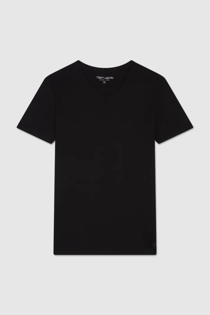 Teddy Smith T-shirt col V EDGE MC NOIR Clearance