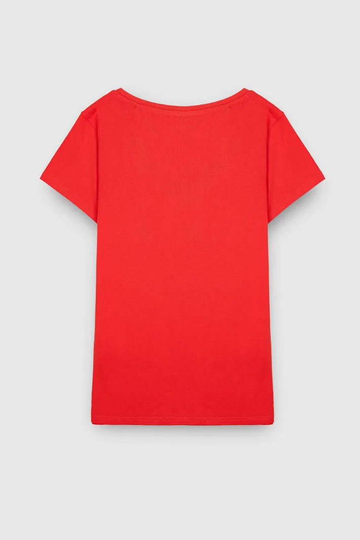 Teddy Smith T-shirt manches courtes T-MIA MC PUR RED PURRED Fashion