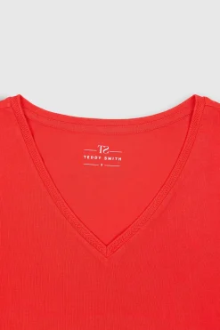 Teddy Smith T-shirt manches courtes T-MIA MC PUR RED PURRED Fashion