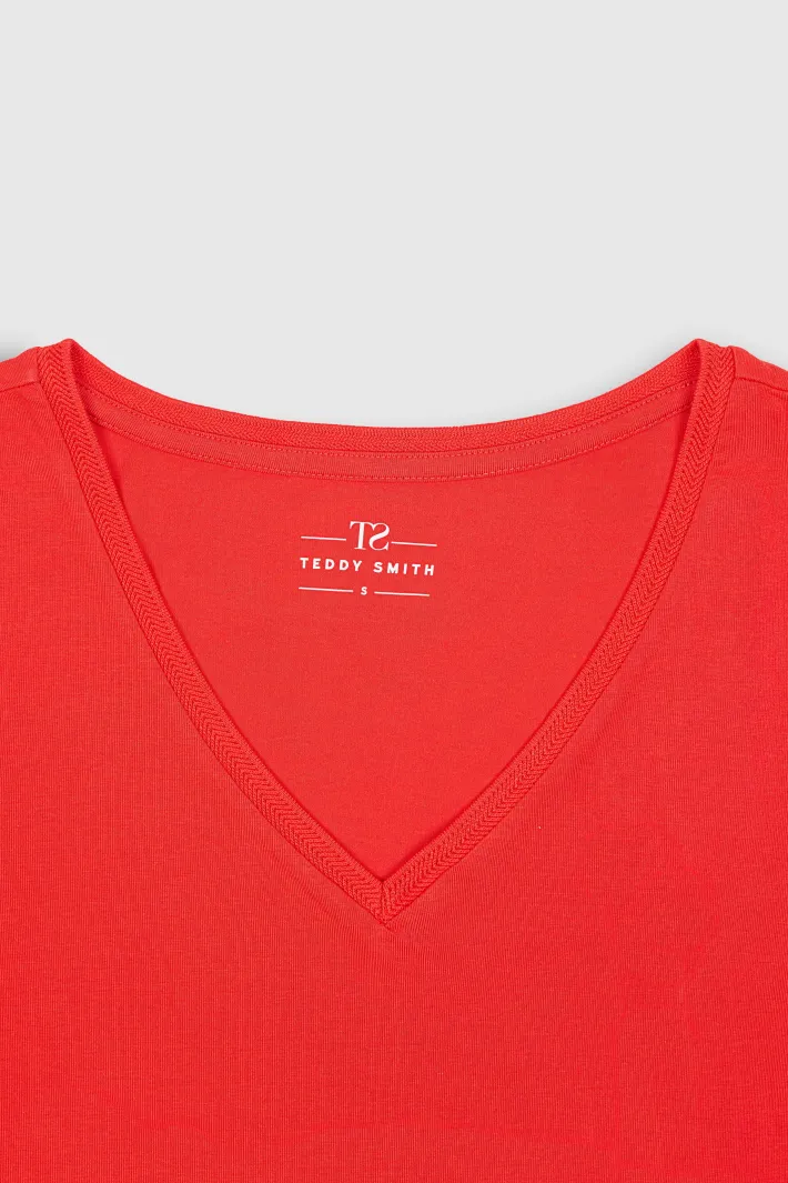 Teddy Smith T-shirt manches courtes T-MIA MC PUR RED PURRED Fashion