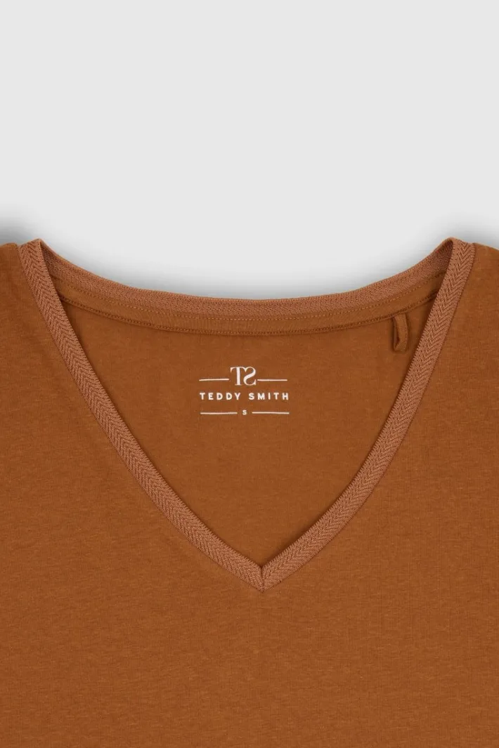 Teddy Smith T-shirt manches courtes T-MIA MC CARAMEL Cheap