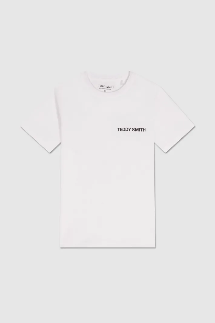 Teddy Smith T-shirt ras-du-cou REQUIRED MC JR BLANC Hot