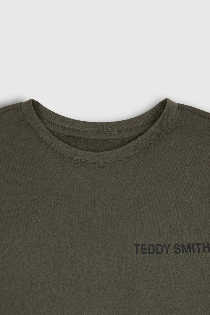Teddy Smith T-shirt ras-du-cou REQUIRED MC JR KAKI BELUGA KAKIBELUGA New