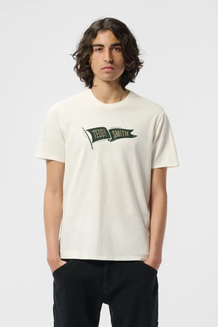 Teddy Smith T-shirt T-FLAG MC MIDDLE WHITE MIDDLEWHITE Cheap