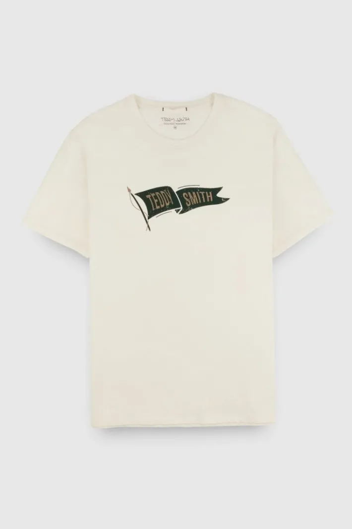 Teddy Smith T-shirt T-FLAG MC MIDDLE WHITE MIDDLEWHITE Cheap