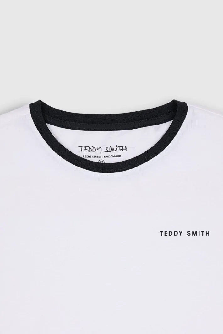 Teddy Smith T-shirt THE-TEE 2 R MC JR BLANC Outlet