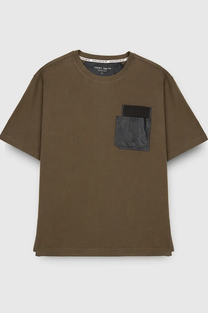 Teddy Smith T-shirt T-LOBO MC RAVEN KAKI RAVENKAKI Best Sale