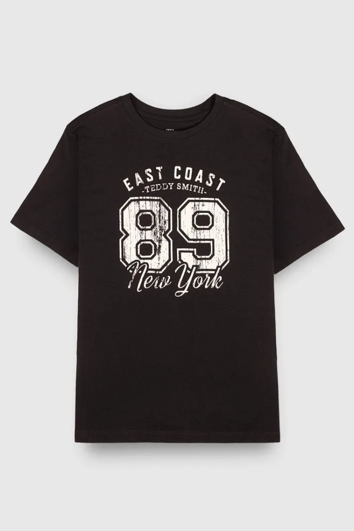 Teddy Smith T-shirt T-LOU MC JR NOIR Cheap