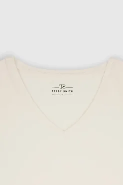 Teddy Smith T-shirt T-MIANA ML MIDDLE WHITE MIDDLEWHITE Discount