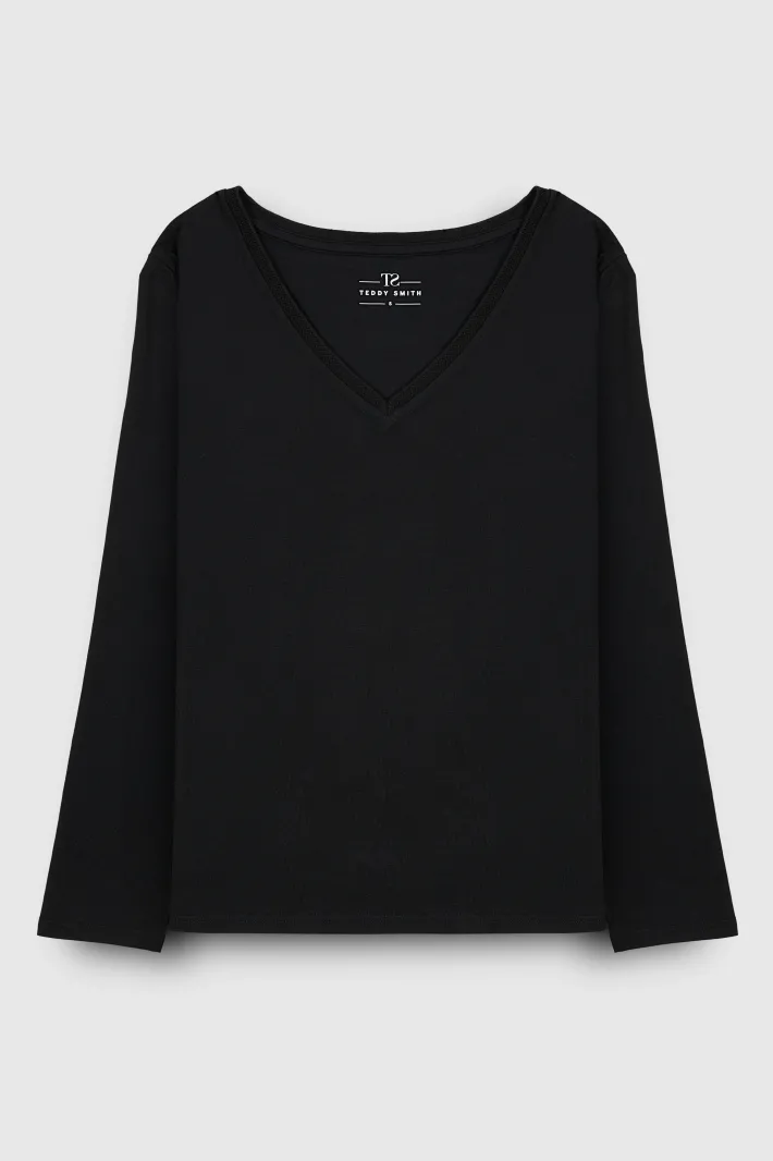 Teddy Smith T-shirt T-MIANA ML NOIR Flash Sale