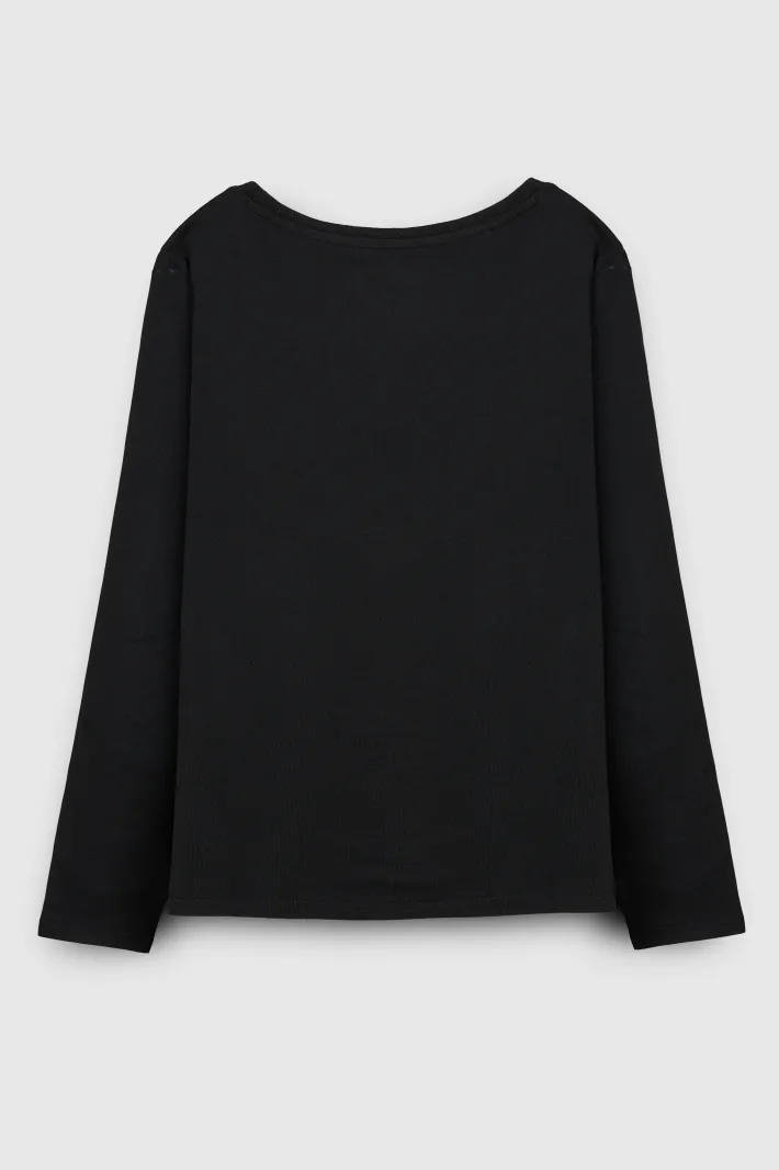 Teddy Smith T-shirt T-MIANA ML NOIR Flash Sale