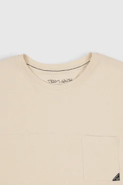 Teddy Smith T-shirt T-MILLER ML CREAM Cheap
