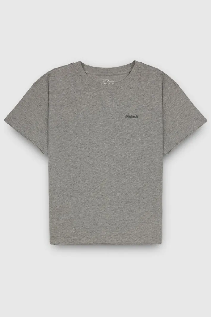 Teddy Smith T-shirt T-SOSO MC GRIS CHINE GRISCHINE Cheap