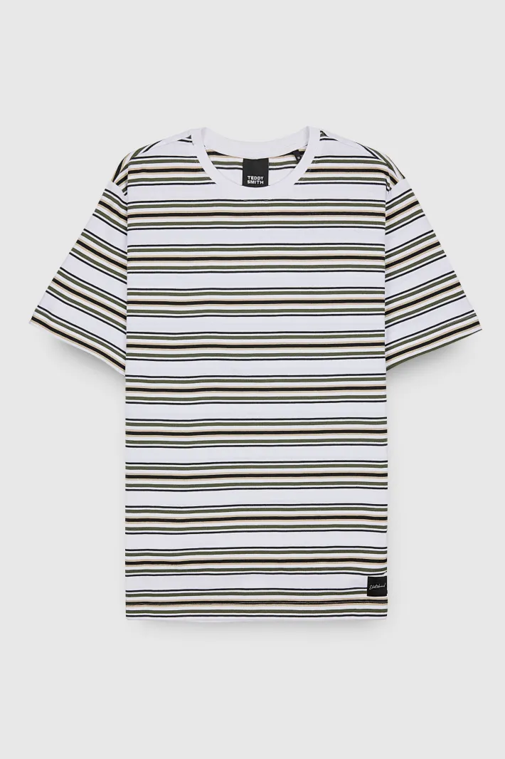 Teddy Smith T-shirt T-STRIP MC BLANC Fashion
