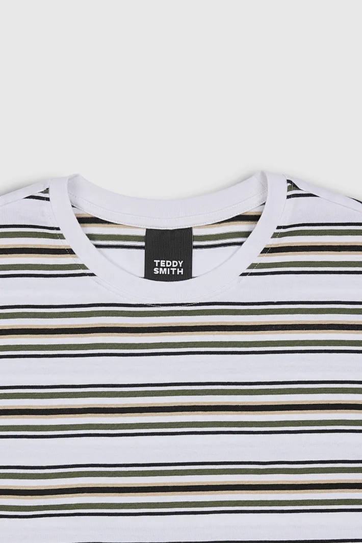 Teddy Smith T-shirt T-STRIP MC BLANC Fashion