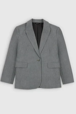 Teddy Smith Veste 1 bouton doublée V-TINA MELANGE BLACK MELANGEBLACK Discount